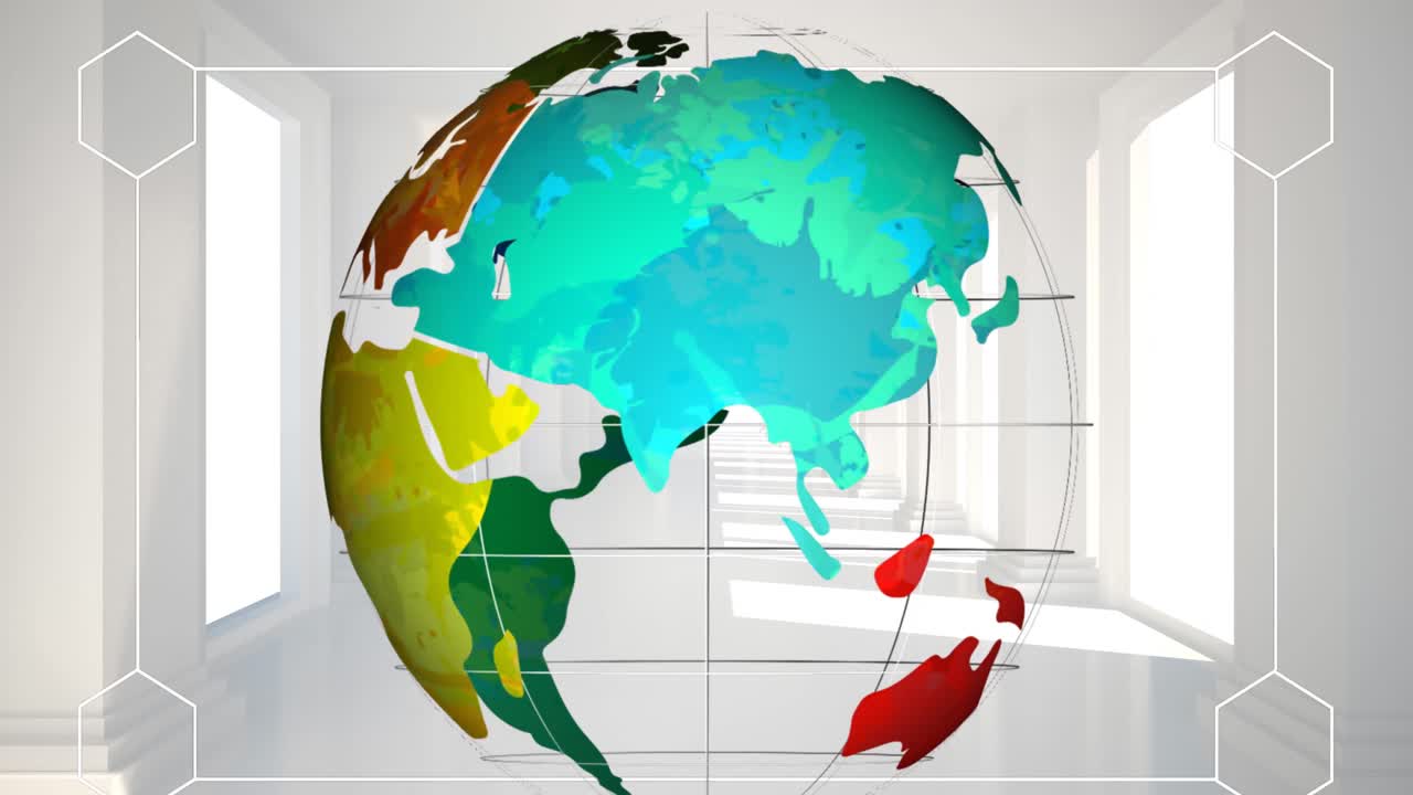 globo colorido girando 4k