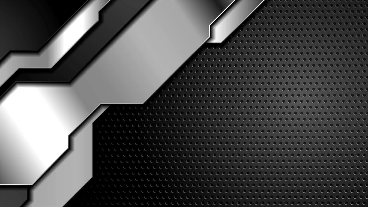 어두운 구이 린 배경에 검은 은 금속 모양 비디오 애니메이션