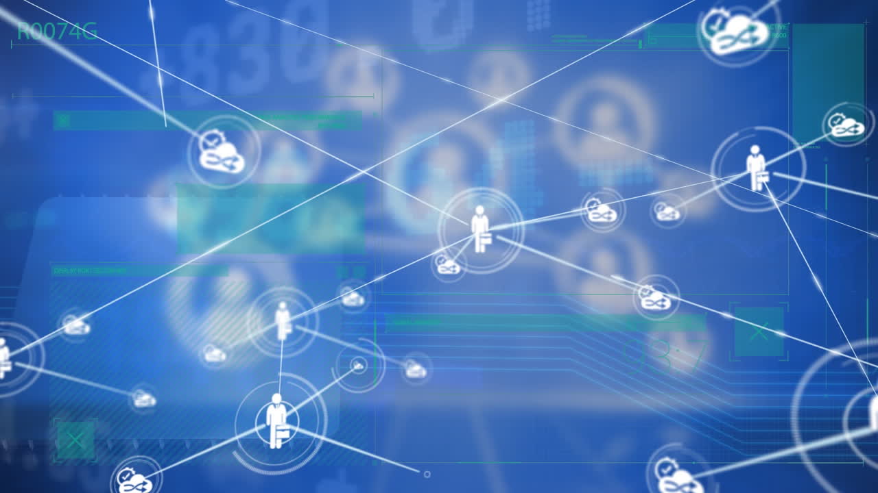 디지털 데이터 처리를 통한 연결 네트워크의 애니메이션