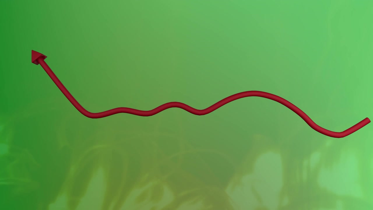 Animation of financial data processing over green background