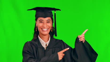 Graduation,-student-and-woman-pointing-finger