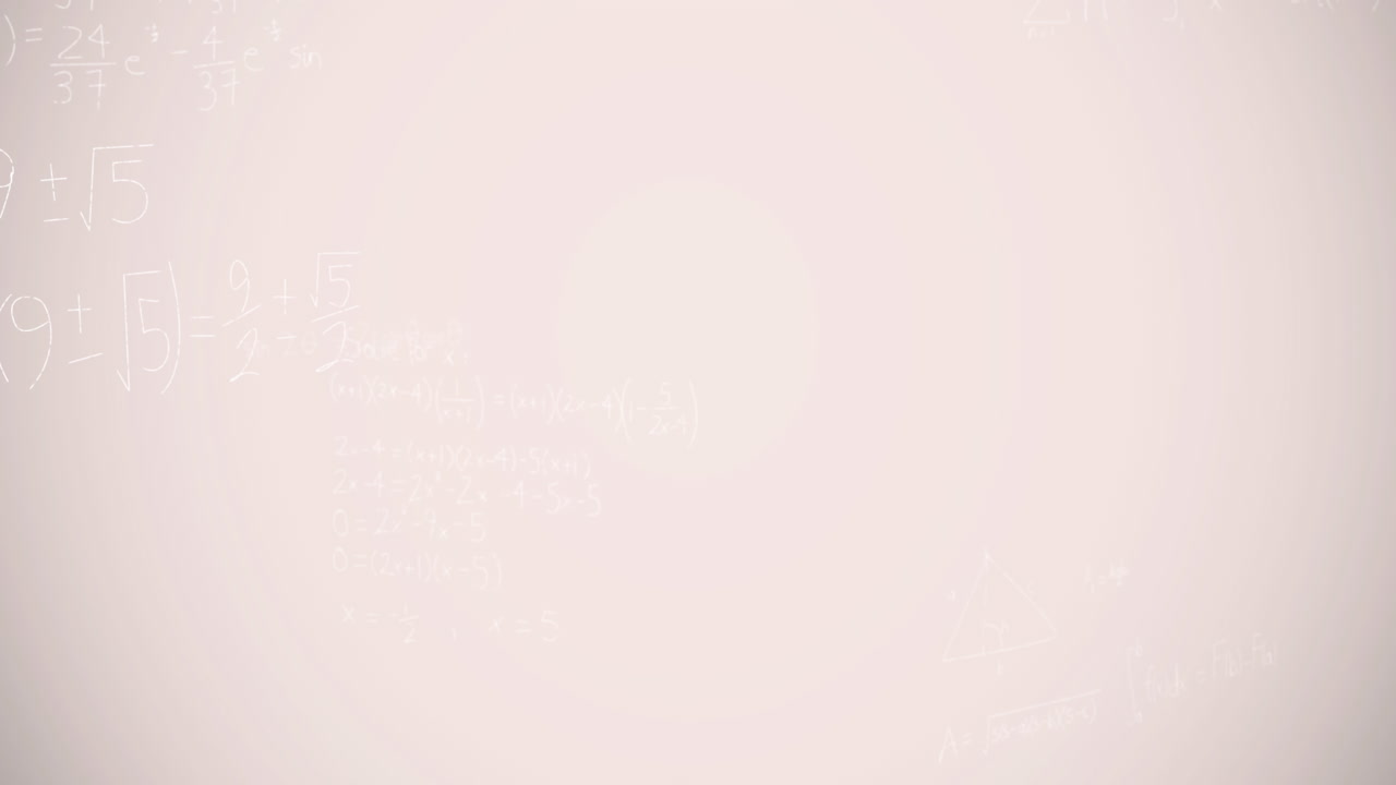 Animation of mathematical equations over white background