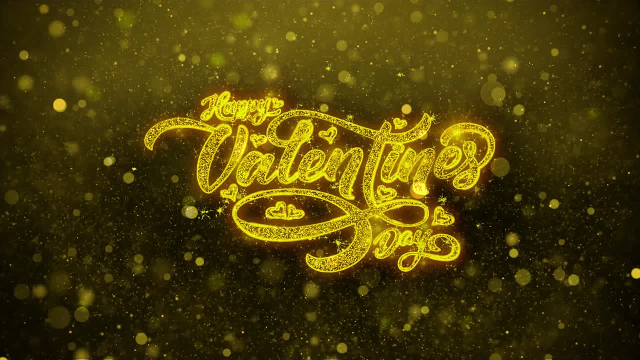 Happy Valentine's Day Gold Glitter Graphic