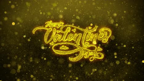happy valentine's day gold glitter graphic