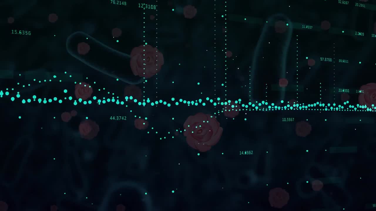 Animation of network of connections over blue background