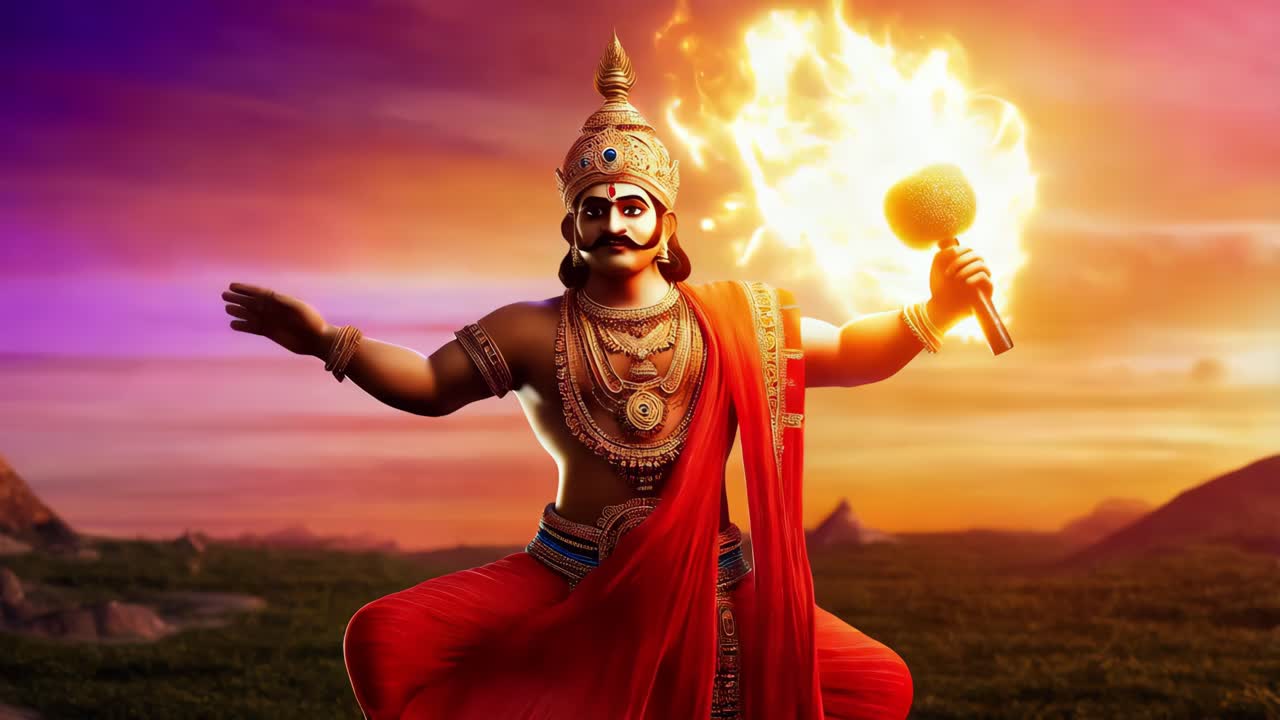 el dios hindú rama con un arma de fuego