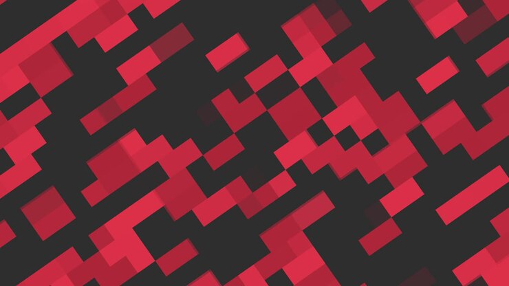 Red pixels pattern in 8 bit on black gradient