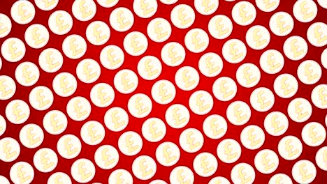 libra inglesa británica dinero monedas de fondo rojo tráfico diagonal