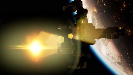 estación espacial internacional sobre el planeta tierra
