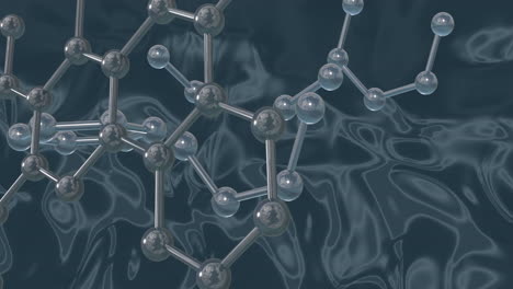 animación de micro 3d de moléculas en fondo gris