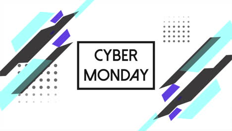cyber lunes texto con el patrón de memphis