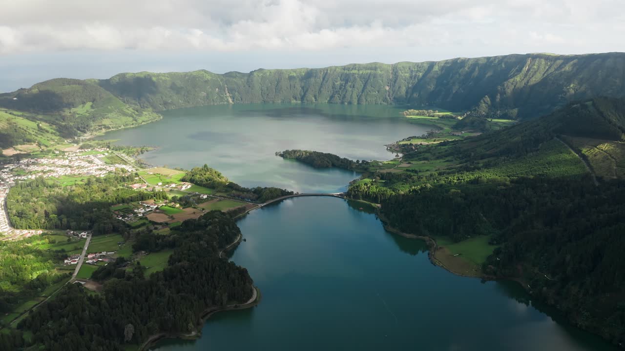 lagoa das sete cidades caldera - são miguel island, 아조레스 조감도