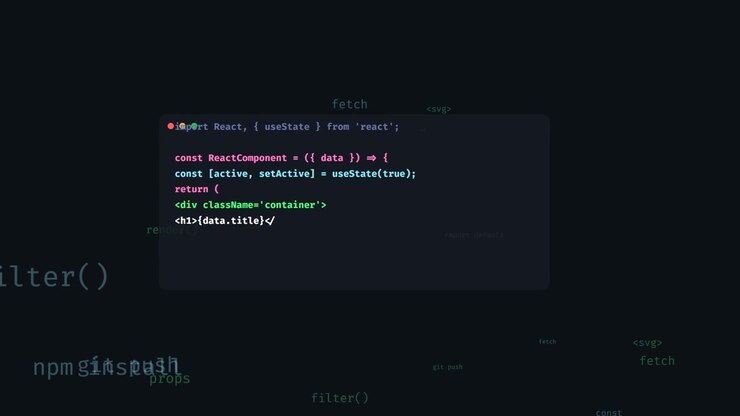Software Developer Writing React Code in a Text Editor