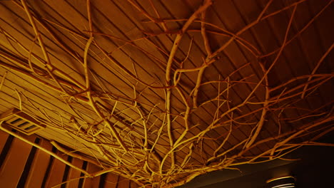 rustic ceiling decor with branches