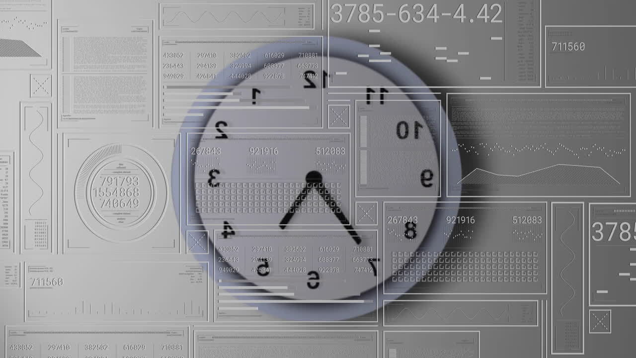 animación de las estadísticas y procesamiento de datos sobre el reloj