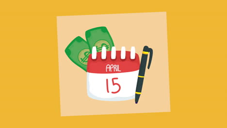 tax day animation with calendar