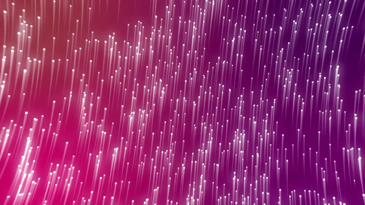 Animation of glowing light trails moving over purple background