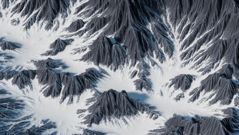 el fondo de las montañas de nieve, renderización en 3d.