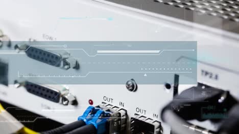 animación del procesamiento de datos en la sala de servidores