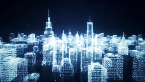a mesmerizing visual journey through a vortex of light and energy, transitioning into a breathtaking cityscape illuminated with digital brilliance and futuristic allure.
