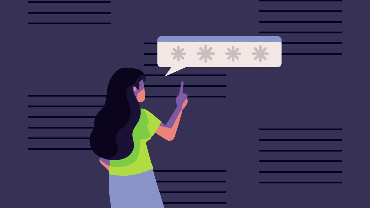 Woman Entering Password