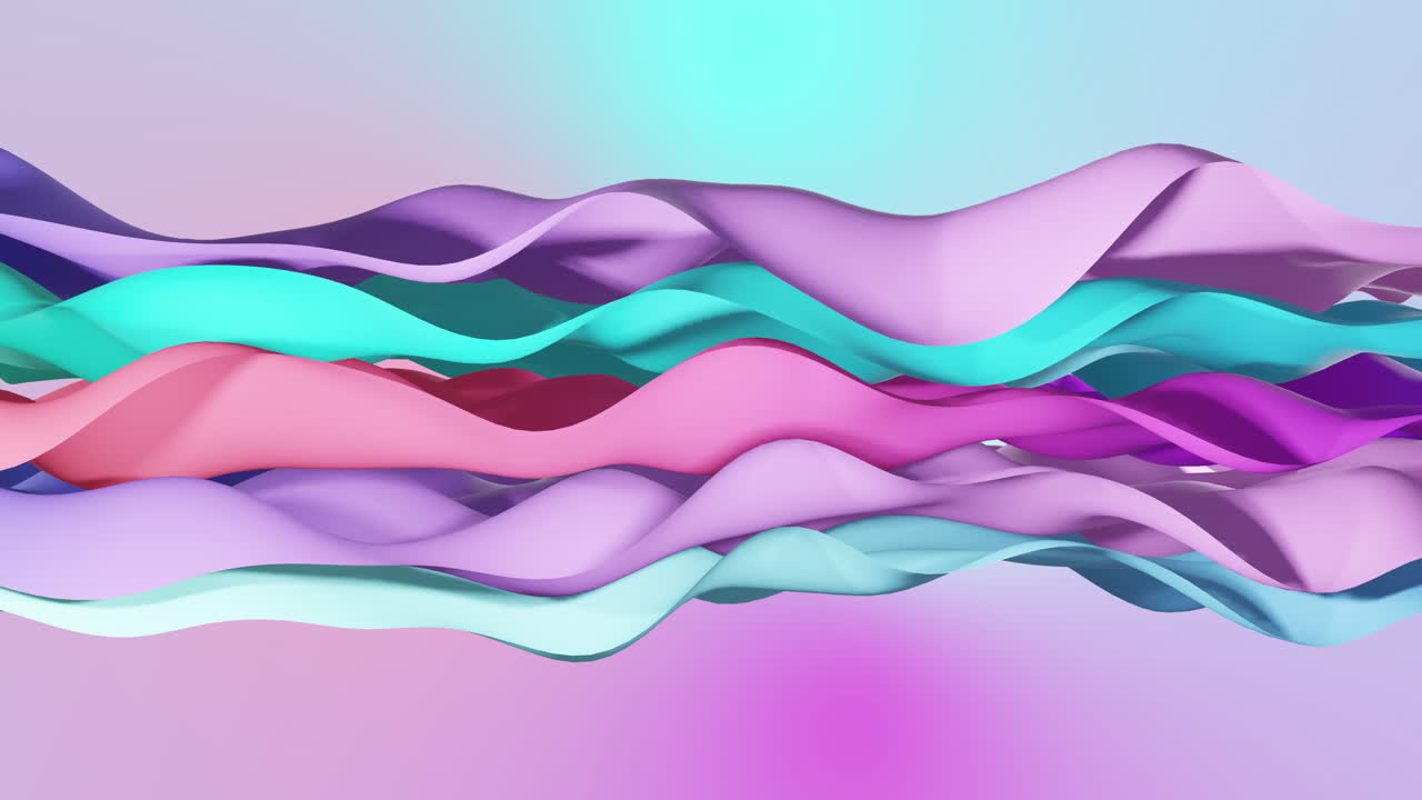 Animation of pink to blue gradient layers waving over gradient background