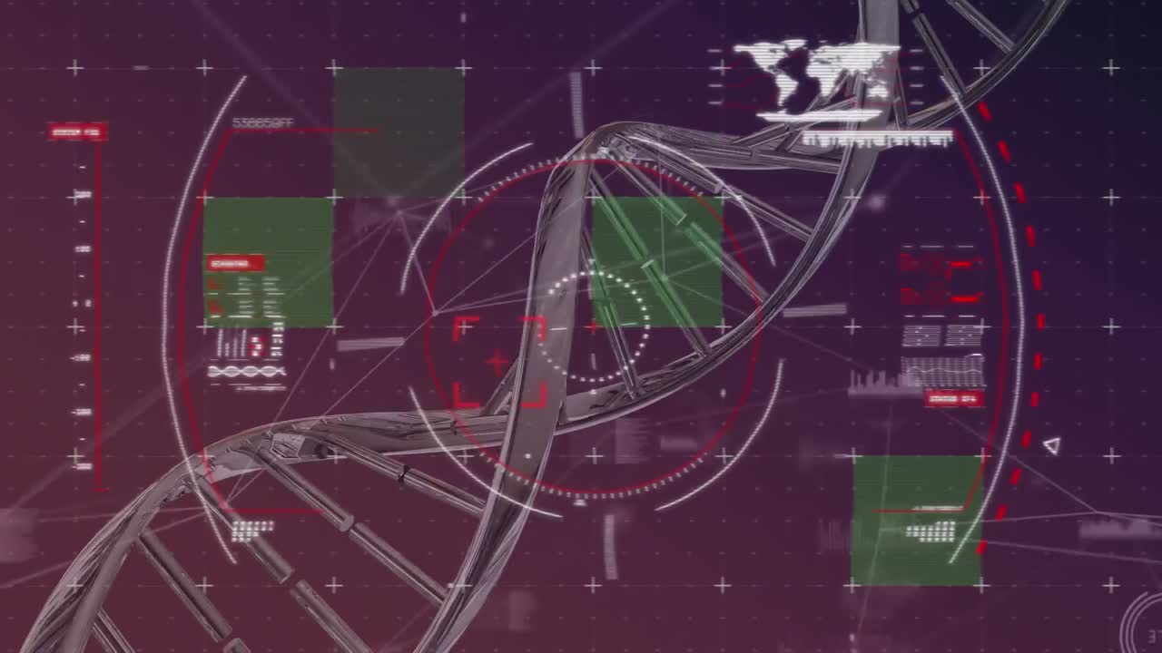 어두운 배경에서 dna 줄을 돌리는 것