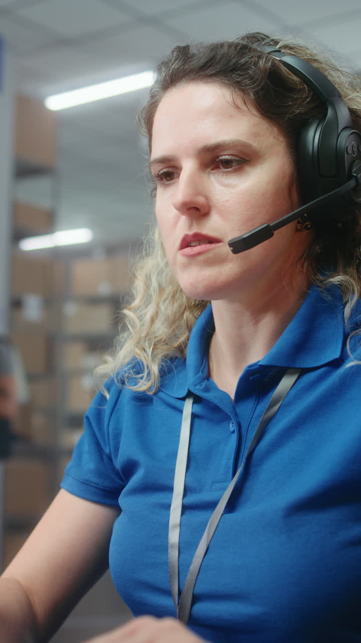 Woman Working in a Call Center