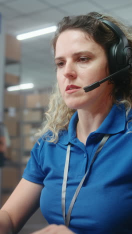 woman working in a call center