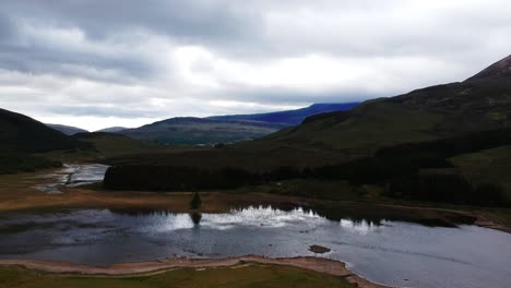 Drone-timelapse-of-scottish-river-valley-mountain-landscape