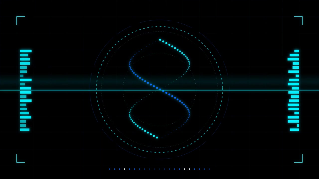 Digital DNA Helix Animation with Futuristic HUD Interface