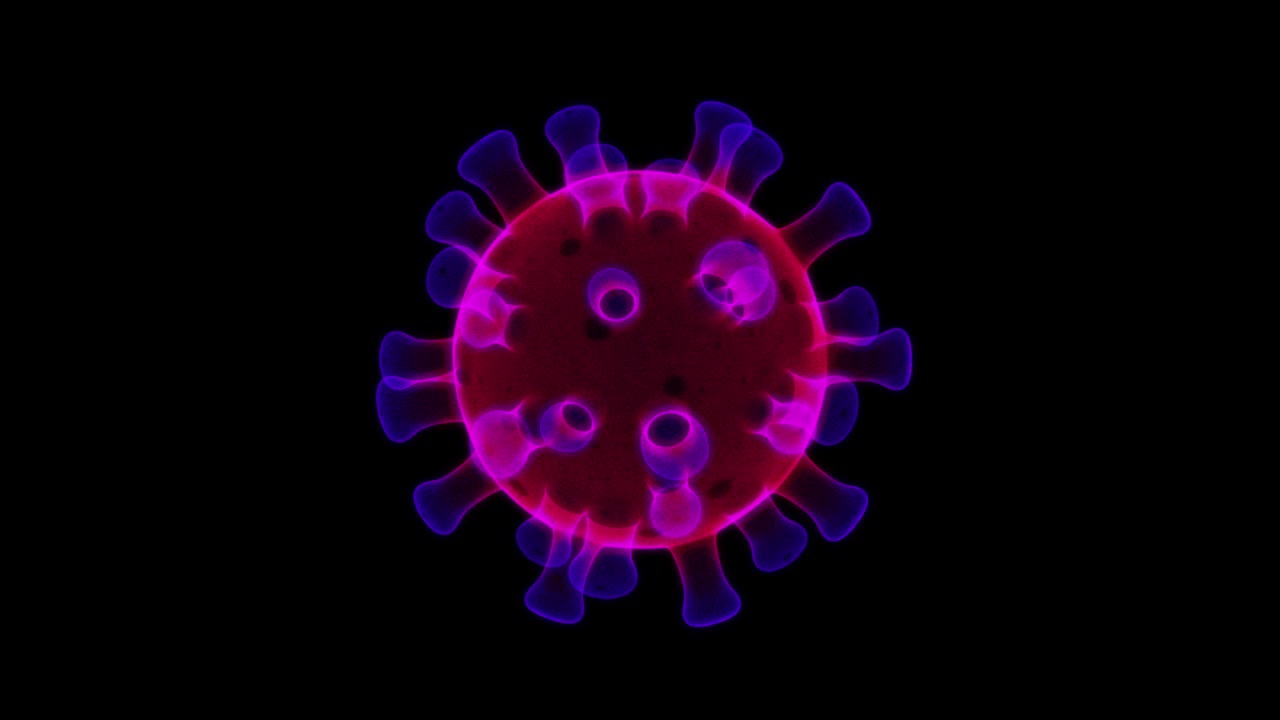 modelo 3d realista virtual del coronavirus (covid-19) animación médica. tecnología de visualización de hologramas en la pantalla. virus que se extienden por todo el mundo. crisis y brotes de pérdidas de virus.