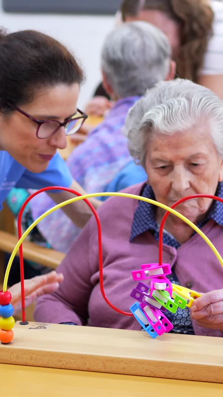 Elderly woman receiving cognitive therapy