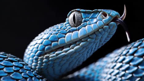 close-up of a blue snake