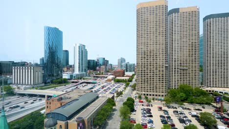 time lapse of chicago west loop area of the city during a cloudy afternoon in the metropolis