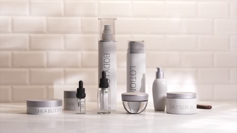 elegant skincare products display