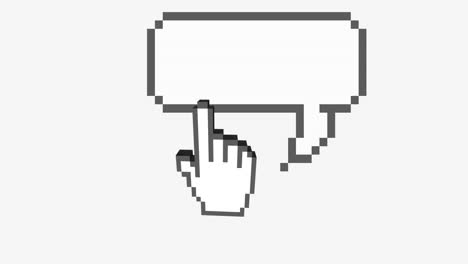animación de una burbuja de habla sobre un fondo blanco