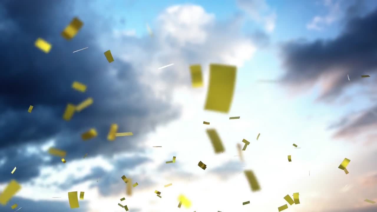 y nubes con cielo de confeti