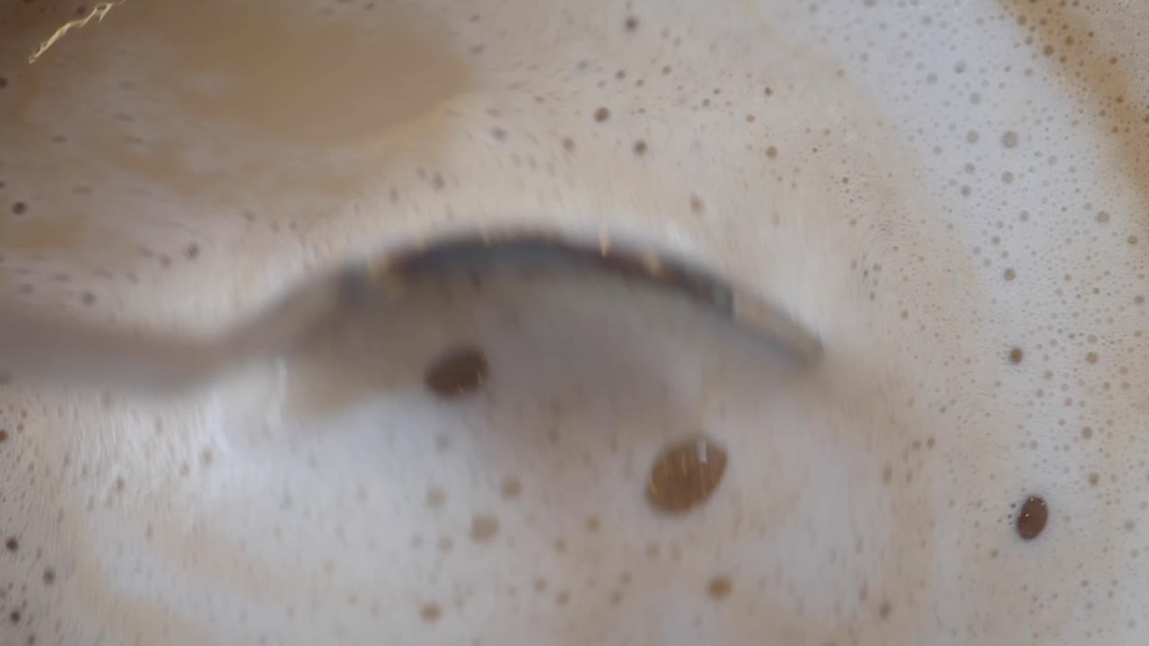 primer plano de la espuma de café