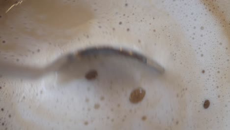 close-up of coffee foam