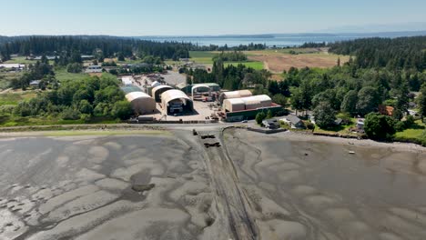 Aerial-view-of-a-boat-building-site-on