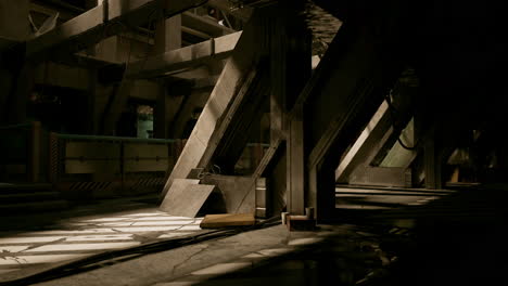 corredor industrial futurista abandonado