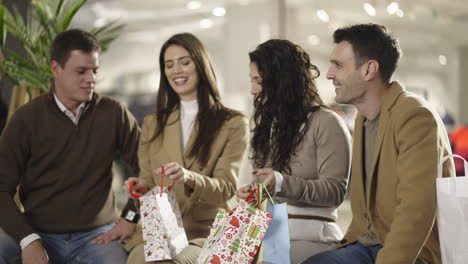 friends enjoying holiday shopping