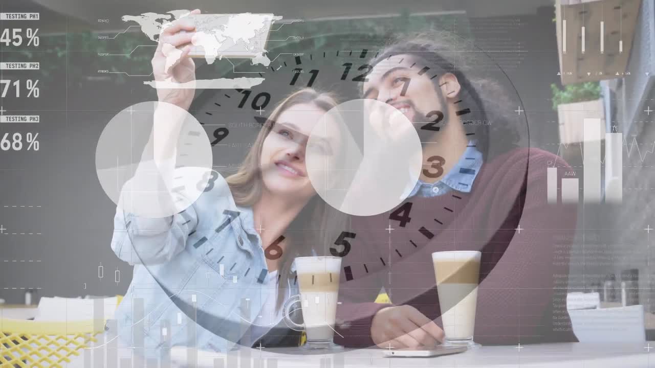 사람 들 을  ⁇ 는 시계 와 분자 들 의 애니메이션