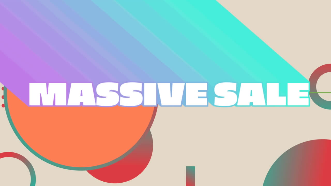 오렌지색 모양의 회색 배경에 다채로운 트레일을 가진 거대한 판매 그래픽