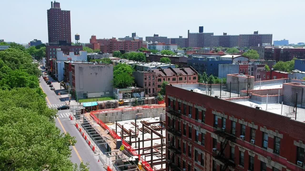 vista a vista de pájaro de la gentrificación en la ciudad de nueva york