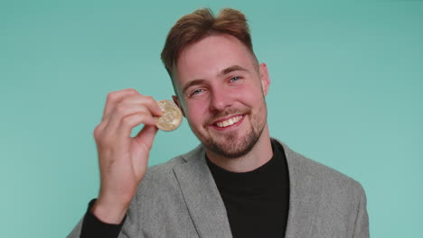 business man bitcoins btc career wealth cryptocurrency investment mining future technology payment