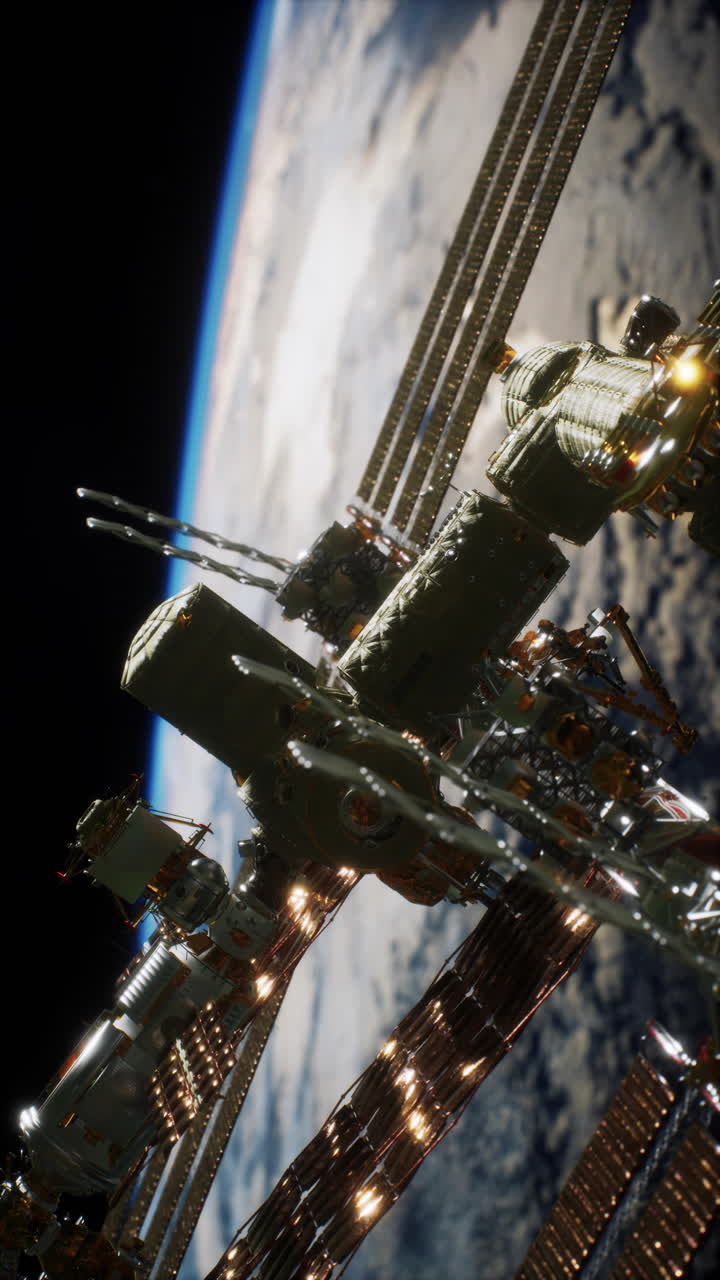 estación espacial internacional en órbita alrededor de la tierra