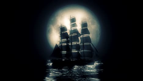 highly stylized view of a tall ship