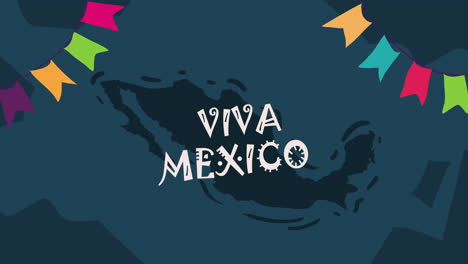 viva mexico lettering with garlands